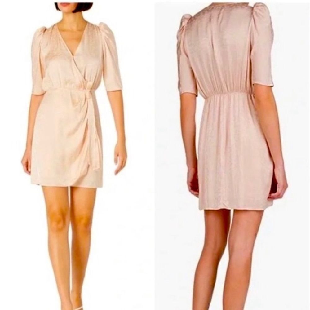 NEW The Kooples gravity daisies floral puff sleeve wrap dress